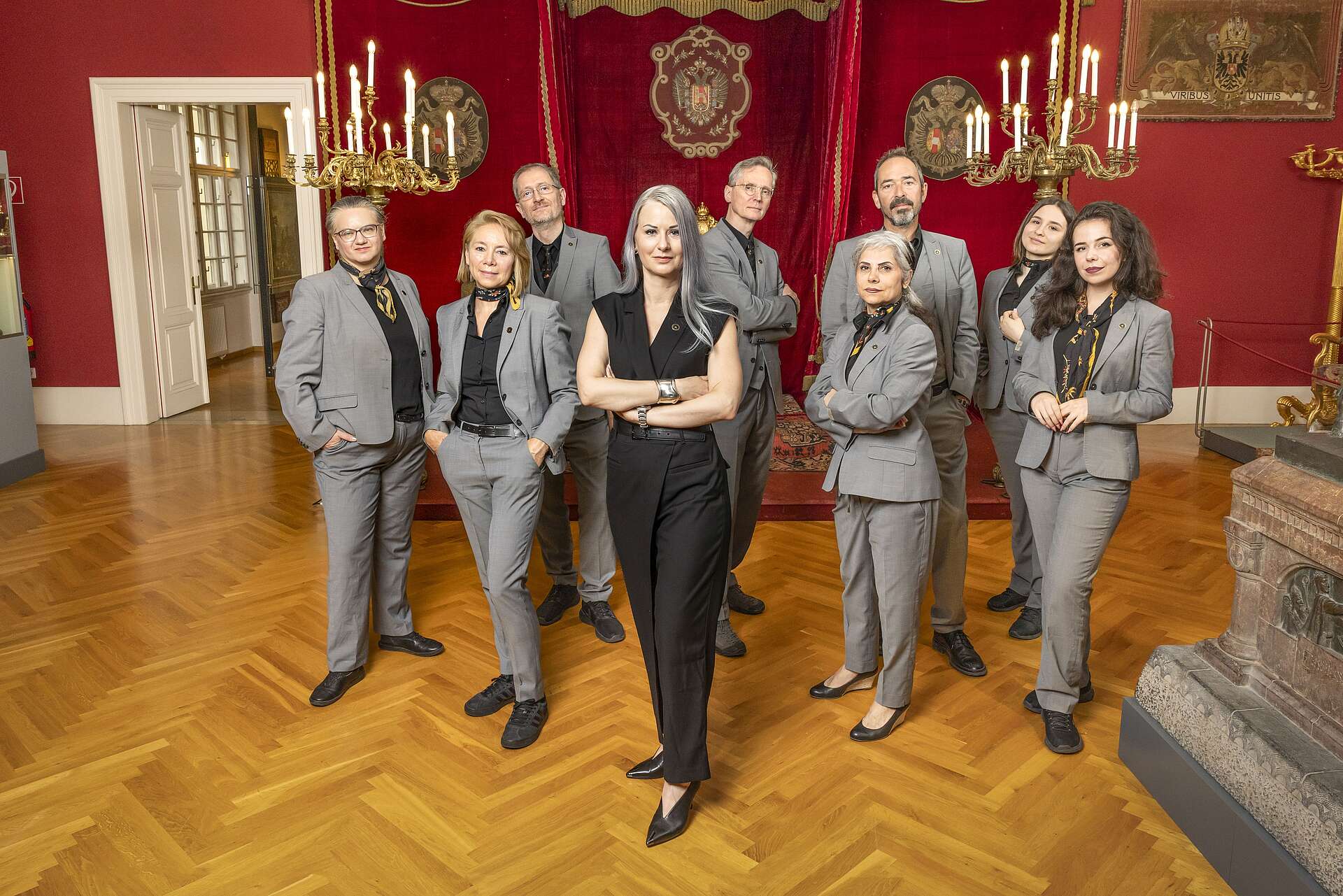 Group picture of the team at the Vienna Furniture Museum